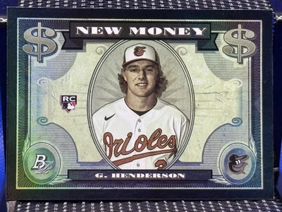 2023 Bowman Platinum GUNNAR HENDERSON Baltimore Orioles RC New Money - Image 1 of 2