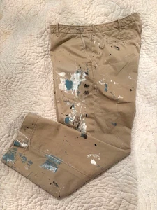 Ralph Lauren Polo Deportista Pintura Salpicaduras Denim Patchwork Caqui Pantalones Aztecas 38 - Imagen 1 de 14