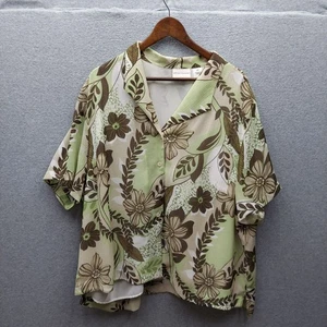 Blusa Alfred Dunner Mujer Talla Grande Estampado Floral 24W Verde y Marrón Poliéster S - Imagen 1 de 3