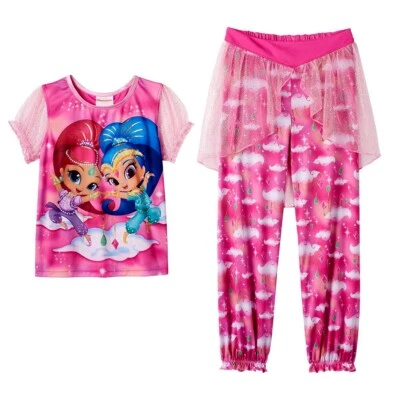 Shimmer and Shine Genie Girl's Pajamas PJ Set Dress Up Costume 4 5 XS Poly Satin - Image 1 of 3