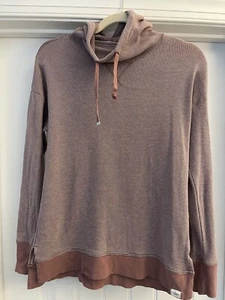 L.L. Bean Women’s XS Hooded Pullover Waffle Thermal Knit Mauve Cotton Blend - Picture 1 of 3