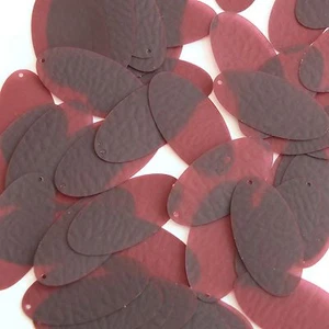 Lentejas de costura transparentes con tapa marrón casta de 1,5" lentejuelas ovaladas de alta costura - Imagen 1 de 2