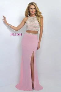 Blush Prom 11065--Color: Soft Pink/Pearl--Size 8 --Prom Dress - Picture 1 of 2