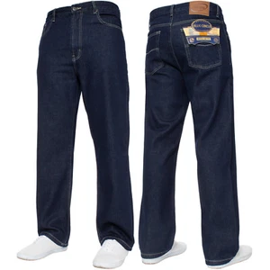 Mens Jeans Straight Leg Regular Fit Heavy Denim Trouser Pants All UK Waist Sizes - Picture 1 of 22