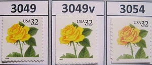 Yellow Rose Variety Set of 3 MNH Scott's 3049 3049v and 3054 See Writeup - Picture 1 of 2