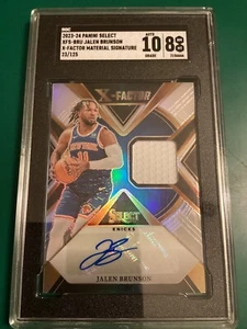 2023-24 Panini Select XFS-BRU Jalen Brunson Xfactor Material Auto SGC 10 /125 GM - Picture 1 of 5