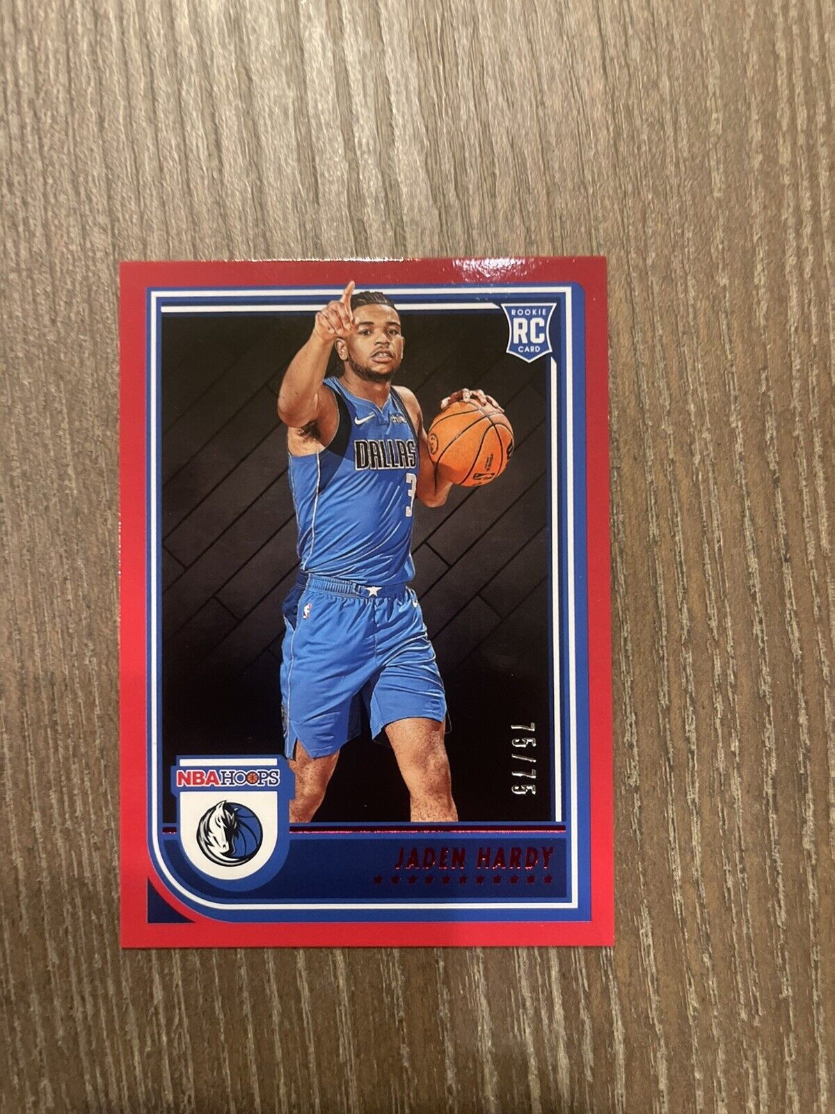 2022-23 Panini NBA Hoops #263 Jaden Hardy - Dallas Mavericks RC red /75