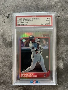 1997 Bowman Chrome Refractor Manny Ramirez #29 PSA 9 Low Pop Only 2 Higher RARE - Picture 1 of 2
