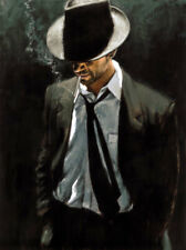 Man in Black Suit Oil Painting art Printed canvas Giclee