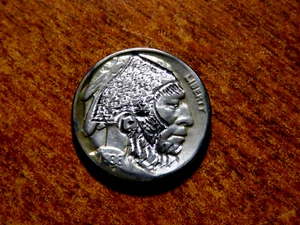 Artista desconocido bien ejecutado detalle fino 1936 HOBO Buffalo Nickel #2 M13 - Imagen 1 de 2