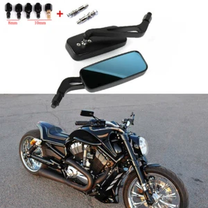 Espejos retrovisores rectangulares de motocicleta para Harley Davidson V-Rod VRSCB VRSCF Street Glide - Imagen 1 de 11