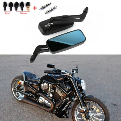 Rectangle Motorcycle Mirrors For Harley Davidson V-Rod VRSCB VRSCF Street Glide - Image 1 of 4