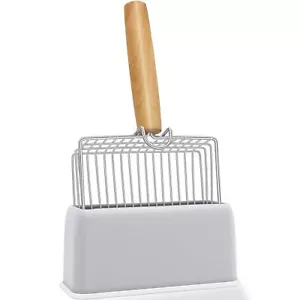 Fast Sifting Cat Litter Scoop with Holder Stand, Stainless Steel Poop Scooper... - Picture 1 of 9