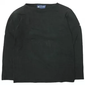 SAINT JAMES OUESSANT L/S SOLID 1 NERO maglia basca manica lunga collo barca top - Foto 1 di 7