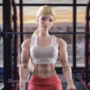 1/4 BJD Doll Muscle Girl Bare Female Women Resin Ball Jointed Eyes Face Makeup - Picture 1 of 9