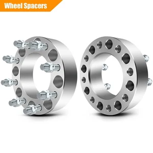2Pc 2" 8x6.5 to 8x6.5 14x1.5 For Chevrolet Silverado GMC Sierra Wheel Spacers - Picture 1 of 7