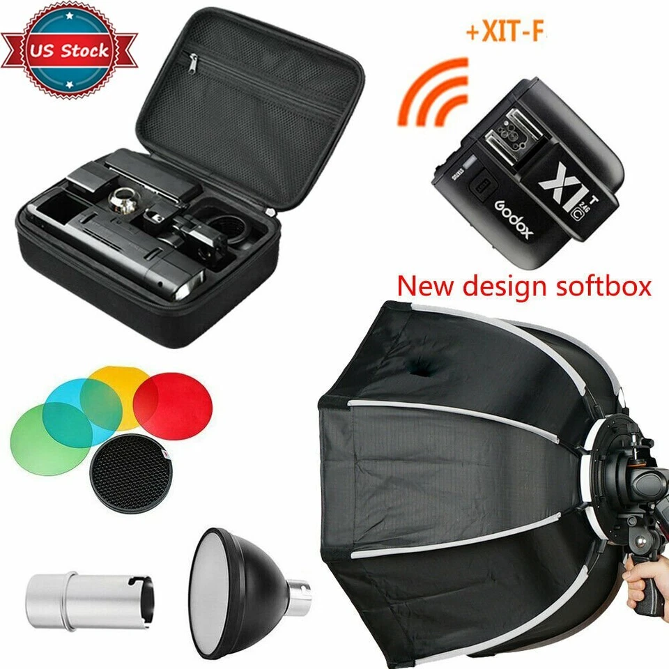 Godox SL-60W Studio Strobe Continuous Light With 95cm Bowens Softbox 2M Stand