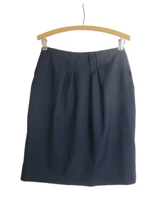 Brooks Brothers Red Fleece Womens 8 Navy Blue A Line Wool Skirt Pleats Pockets S - Picture 1 of 11