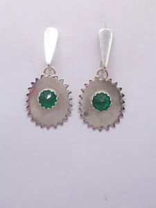 Orecchini in ARGENTO 925 con Pietra sintetica verde - imitazione smeraldo - - Imagen 1 de 5