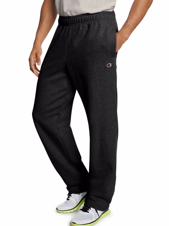 Champion Men's Powerblend Sweats Open Bottom Pants p0893 - Image 1 of 1