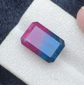 11 CRT Bicolour Natural Tourmaline Earth Mined Unheated Faceted - Picture 1 of 3