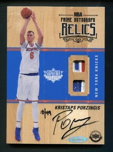 2016-17 Upper Deck Supreme Hard Court Kristaps Porzingis Prime Auto Relic 18/49 - Picture 1 of 4