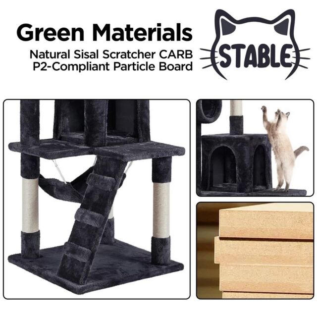 Gato preto marcel scratcher-scratcher árvore para gatos, parque de jogos de  gato com colunas de sisal, brinquedo de gato com vasos, móveis de gato