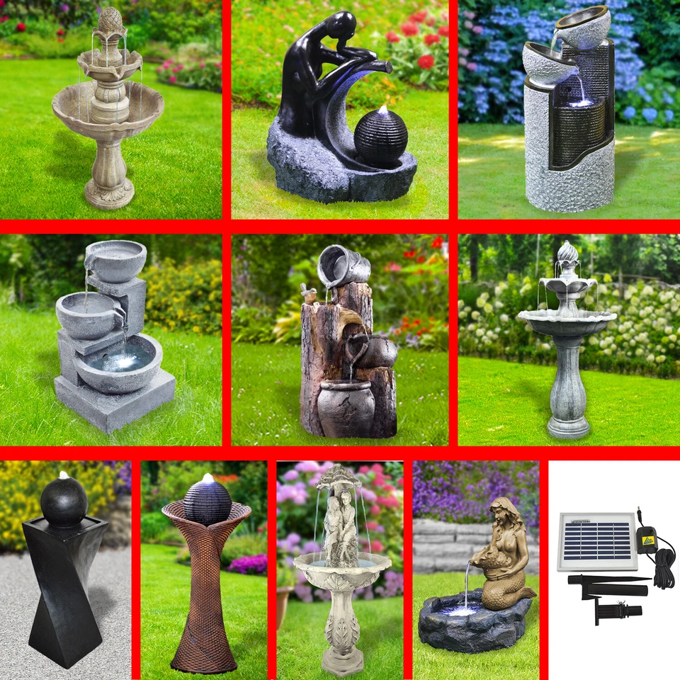 SOLAR BRUNNEN SPRINGBRUNNEN GARTEN BRUNNEN ZIER SOLAR WASSERSPIEL TEICHPUMPE  - Bild 1 von 1