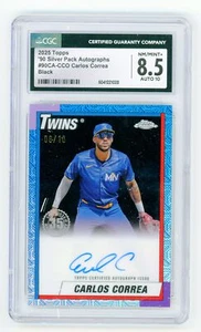 2025 Topps Carlos Correa Auto /10 CGC 8.5 Auto 10 Black Twins 🔥 SSP - Picture 1 of 2