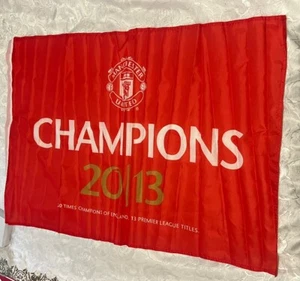 Manchester United 2013 Flag Banner Offical 20 Times Champions Vintage New - Picture 1 of 10