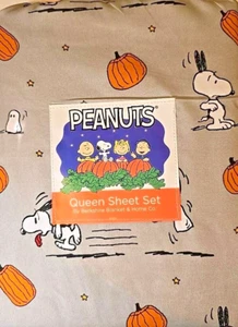 Berskhire Decke Peanuts Halloween Queen Laken Set grau Kürbisse Geister - Bild 1 von 3