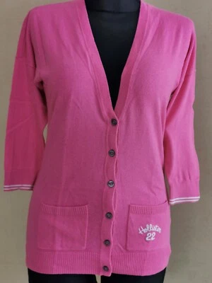 Hollister California womens cotton blend 3/4 - sleeve pink cardigan size S - Image 1 of 4