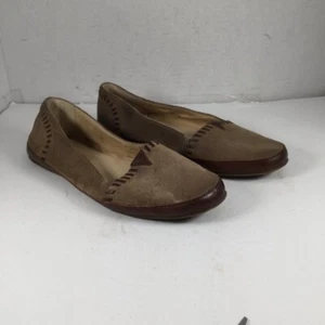 FRYE Tegan Suede Slip-On Shoes Tan Size 7.5 Flats Loafers - Picture 1 of 11