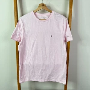 Tommy Hilfiger Shirt Mens Small Pink Short Sleeve Crew Neck - Picture 1 of 8