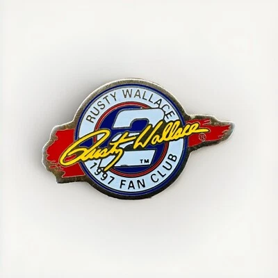 Vintage Rusty Wallace Fan Club Lapel Hat Pin 1997 NASCAR R - Image 1 of 4
