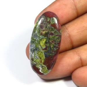 Dragon Blood Green Jasper Handmade Oval Smooth Cabs Natural Gems 35x16 mm DC-59 - Picture 1 of 9