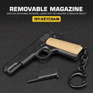 Tactical 1911 Pistol Realistic Keychain Detachable 1:4 Weapon Gun Key Ring