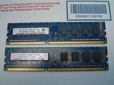 Hynix 4GB 2x2GB PC3-10600U DDR3 Desktop Memory RAM HMT325U6CFR8C-H9 - Image 1 of 2