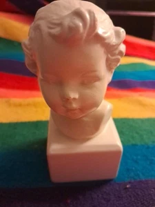 Vintage German Goebel Cherub Child Angel Head White Porcelain 4" Tall Rare - Picture 1 of 5
