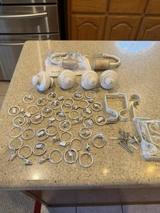 Unbranded Lot Of Finials, Curtain Clips , and Hardware All Antique White Finish - Picture 1 of 16