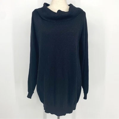 ВИНТАЖНЫЙ CHAUS капот шеи длинным рукавом туника свитер металлический черный размер маленький - Изображение 1 из 4