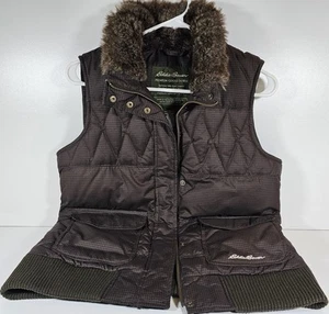 Eddie Bauer Women's Brown Down Full Zip Vest Premium Quality Goose Size Medium - Picture 1 of 16