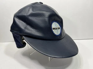 Vintage Pan American Am Airlines Mütze Kappe gesteppt isoliert Ohrenklappen Größe 7 1/4 - Bild 1 von 13