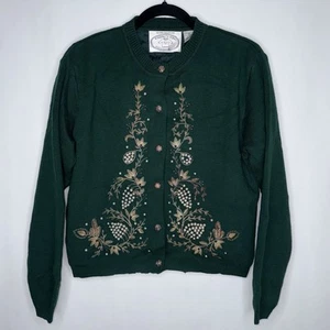 Eagle’s Eye Women’s Vintage Beaded Wool Cardigan Size Medium - Picture 1 of 5