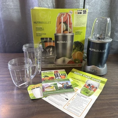 Magic Bullet NutriBullet 600W, Includes Motor, Blade, And 3 Mixing Cups With Box - Image 1 of 4