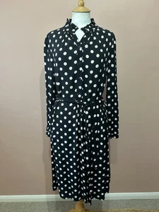 Noa Noa Black Polka Dot Shirt Dress Label Size 36 UK 8 - Picture 1 of 4