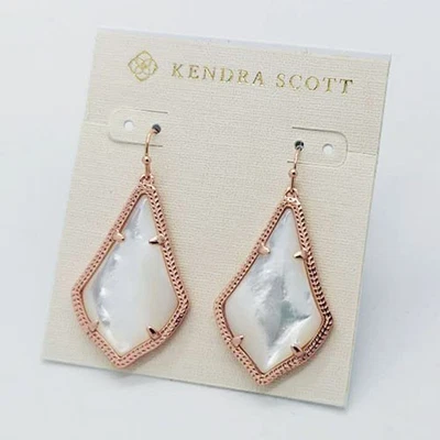 Nuevos Pendientes Colgantes Kendra Scott Alex Oro Rosa en Perla Marfil Foto 1 de 2