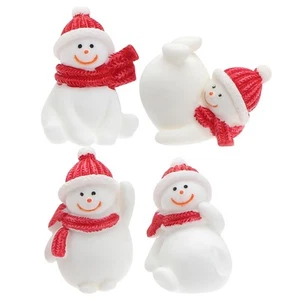 4 Pcs Ornamenti Pupazzo Di Neve Bambino Decorazioni Resina Cartone Animato - Foto 1 di 12