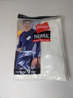 De colección NUEVO 2000 Hanes Térmico Blanco Cuello Redondo Top Para Hombre XL 46-48 SELLADO *leer Foto 1 de 4