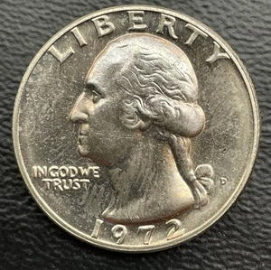 1972 D Washington Quarter Doubled Die -Strong Doubling In Motto-Unc Details - Picture 1 of 5